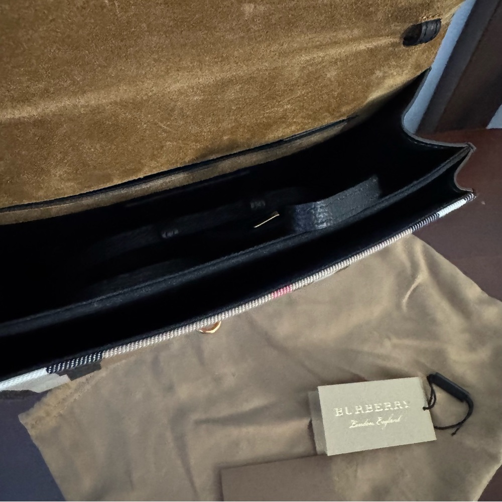 Burberry Macken House Check Leather Derby Bag Small - Picture 9 of 11